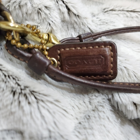 COACH JACQUARD AND BROWN LEATHER WRISLET - Picture 3 of 7